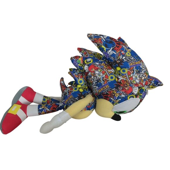 Toy Factory Sonic‎ The Hedgehog Plush Toy 18" Sticker Bomb Design Multicolor - Picture 8 of 15